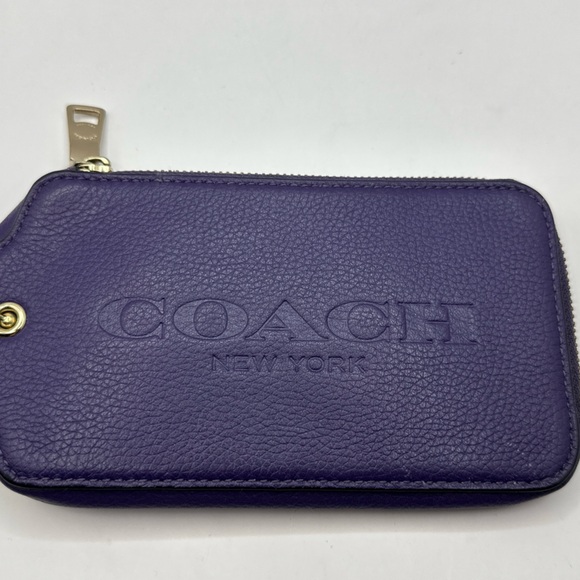 Coach Handbags - Coach New York Purple Leather Wristlet Pouch